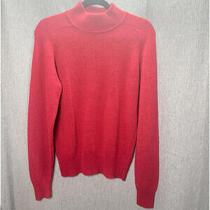 Evan-Picone Women's S Vintage Red Mock Neck Lambswool Angora Blend Sweater